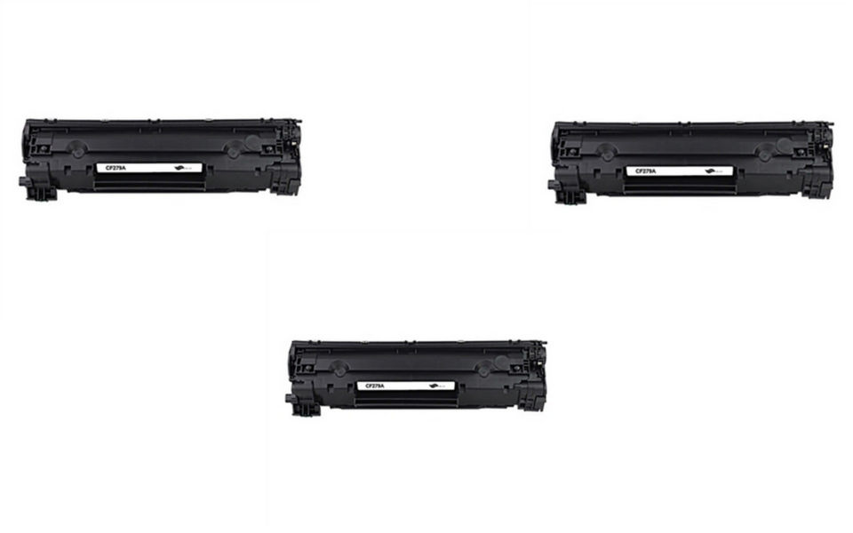 Compatible HP LaserJet Pro M12/M26 Black Toner Cartridge (3/PK-1000 Page Yield) (NO. 79A) (CF279A3PK)