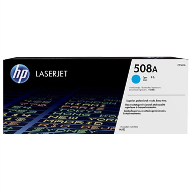 HP Color LaserJet Enterprise M552/553/577 Cyan Toner Cartridge (5000 Page Yield) (NO. 508A) (CF361A)