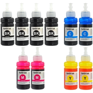 Compatible Epson NO. 664 Dye Ecotank Ink Bottle Combo Pack (4-BK/2-C/M/Y) (T6644B2CMY)