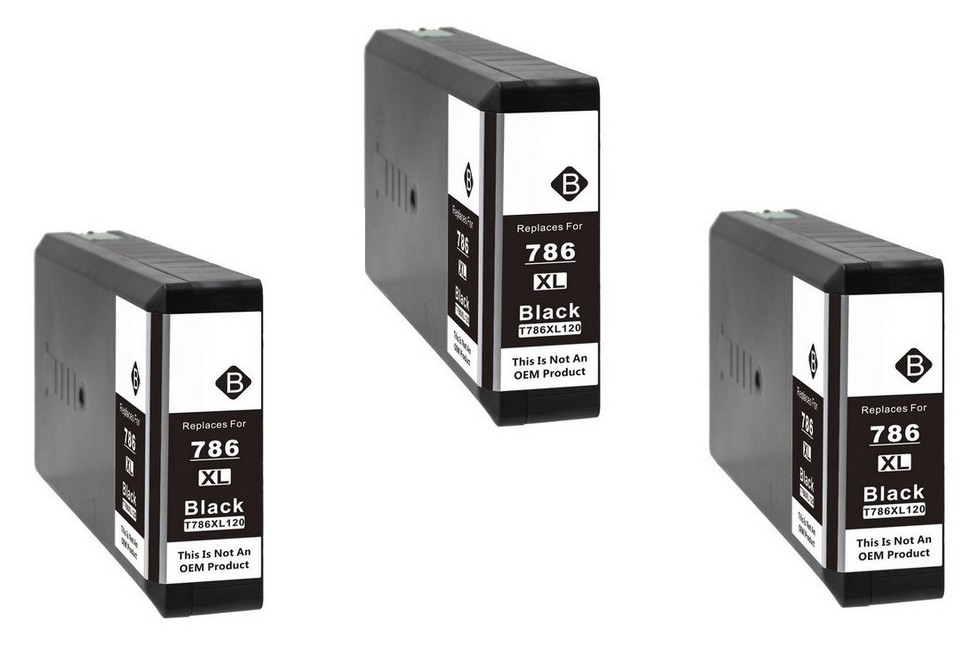 Remanufactured Epson NO. 786XL Black High Yield Inkjet (3/PK-2600 Page Yield) (T786XL1203PK)