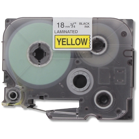 Compatible Brother Black on Yellow Laminated P-Touch Label Tape (3/4in X 26.25Ft.) (TZE-641)