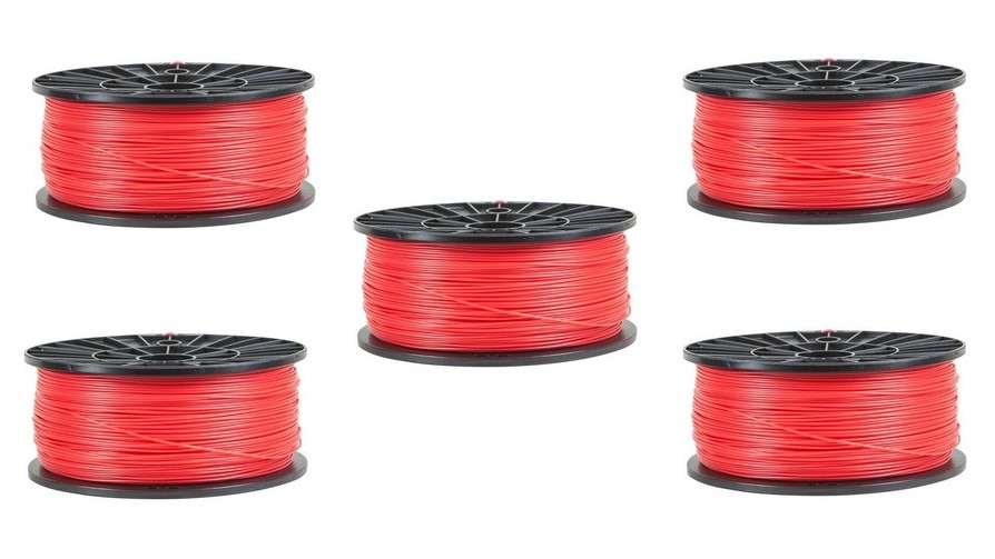 Premiere 3D Printer Universal ABS Red Filament (5/PK-1.75MM/1KG) (PFABSRD5PK)