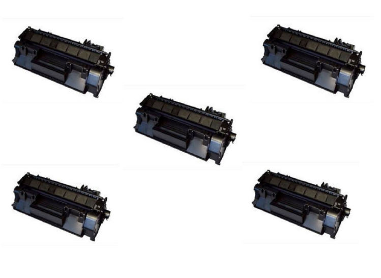 Compatible HP LaserJet P2015 Jumbo Toner Cartridge (5/PK-4000 Page Yield) (NO.53AJ) (Q7553AJ5PK)