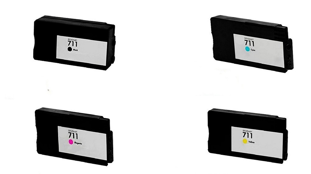 Compatible HP DesignJet T120/T520 Inkjet Combo Pack (BK/C/M/Y) (NO. 711) (CZ13MP)