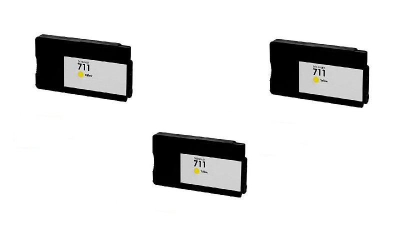 Compatible HP DesignJet T120/T520 Yellow Inkjet (3/PK-29 ML) (NO. 711) (CZ136A)