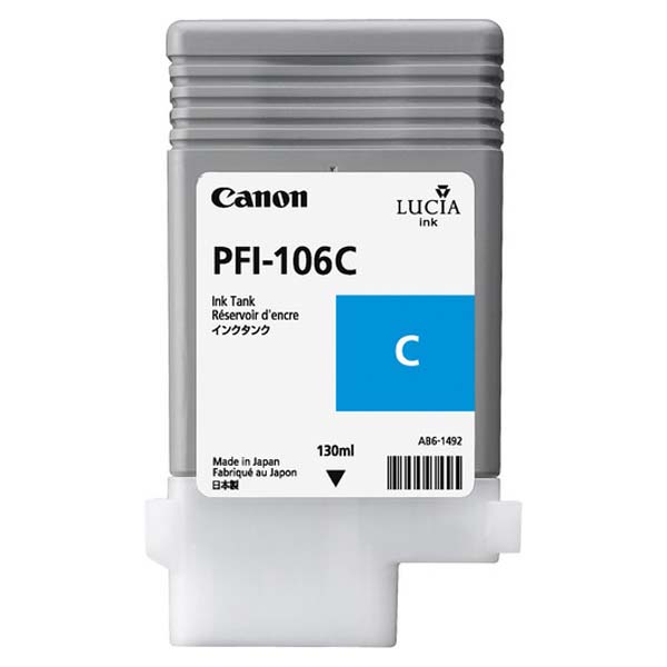 Canon imagePROGRAF iPF6300/6300S/6350/6400/6400S/6400SE/6450 Cyan Inkjet (130 ML) (PFI-106C) (6622B001)