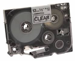 Brother Black on Clear Laminated P-Touch Label Tape (1/2in X 26Ft.) (TZ-131)