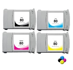 Compatible HP NO. 80 Inkjet Combo Pack (BK/C/M/Y) (350ML-4400 Page Yield) (C484MP)