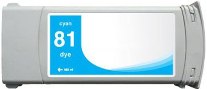 Compatible HP DesignJet 5000/5500 Cyan Dye Inkjet (3/PK-680 ML) (NO. 81) (C5067A)