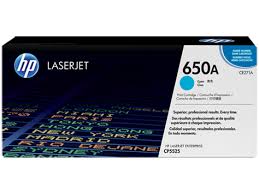 HP Color LaserJet CP-5520/5525 Cyan Toner Cartridge (15000 Page Yield) (NO. 650A) (CE271A)