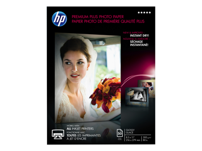 HP Premium Plus Photo Paper 80# Glossy (8.5in x 11in) (50/PK) (CR664A)