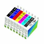 Remanufactured Epson Stylus Photo R800/1800 Inkjet Combo Pack (GO/PBK/C/M/Y/R/MB/BU) (T054MP)