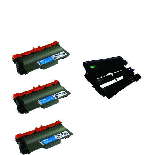 Compatible Brother DR-720/TN-750VB Drum/Toner Value Combo Pack (1ea-Drum-30000 Page Yield/3ea-Toners-8000 Page Yield)