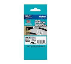 Brother Black on White Flexible P-Touch Label Tape (1.5in X 26.25Ft.) (TZE-FX261)