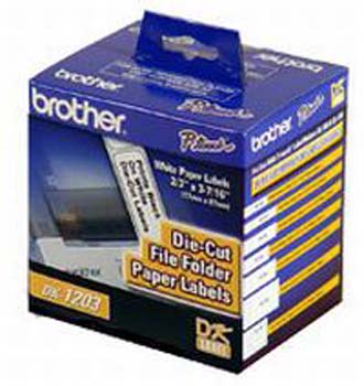 Brother White Die-Cut File Folder Label Tape (.66in X 3.4in) (300/Labels) (DK-1203)