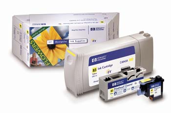 HP NO. 83 UV Yellow Printhead Value Pack (Printhead/Inkjet/Cleaner) (C5003A)