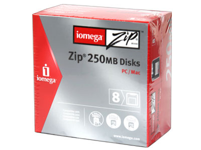 Iomega 250MB PC/MAC ZIP disk (8/PK) (32628)
