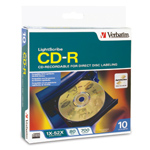 Verbatim 700mb/80min 52x Lightscribe CD-R discs (10/PK) (95115)