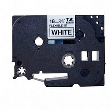 Brother Black on White Flexible P-Touch Label Tape (3/4in X 26.2Ft.) (TZ-FX241)