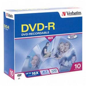 Verbatim Branded DVD-R 4.7GB (16X) (10/PK) (95099)