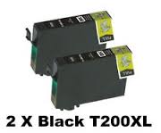 Remanufactured Epson NO. 200XL Black Inkjet (2/PK-500 Page Yield) (T200XL120-D2)
