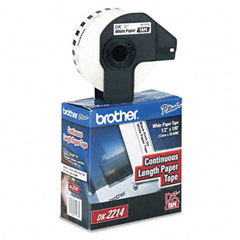 Brother White Narrow Continuous Film Label Tape (.47in X 100Ft.) (DK-2214)