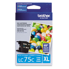 Brother LC-75C Cyan Inkjet (600 Page Yield)