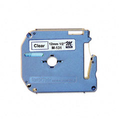 Brother Black on Clear Non-Laminated P-Touch Label Tape (1/2in X 26.2 Ft.) (M-131)
