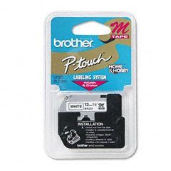 Brother Black on White Metallic Non-Laminated P-Touch Label Tape (1/2in x 26Ft.) (M-231)