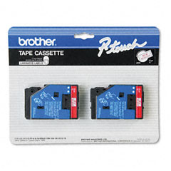 Brother Red on Clear Laminated P-Touch Label Tape (1/2in X 25Ft.) (TC-11)