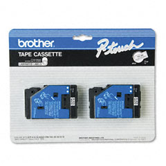 Brother Black on White P-Touch Label Tape (1/2in X 25Ft.) (TC-20)
