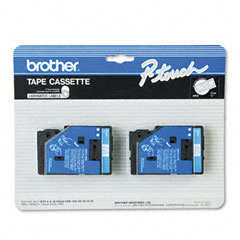 Brother Blue on White Laminated P-Touch Label Tape (1/2in X 25Ft.) (TC-22)