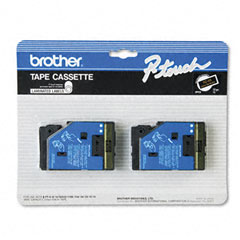 Brother Gold on White Laminated P-Touch Label Tape (1/2in X 25Ft.) (TC-33)