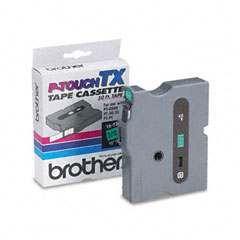 Brother Black on Green Laminated P-Touch Label Tape (1/2in X 50Ft.) (TX-7311)
