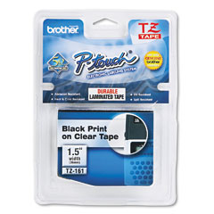 Brother Black on Clear Laminated P-Touch Tape (1 1/2in X26 Ft.) (TZ-161)