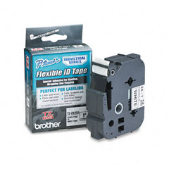 Brother Black on White Flexible ID P-Touch Label Tape (1in X 26.25Ft.) (TZE-FX251)