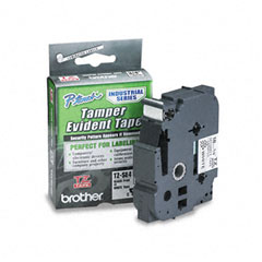 Brother Black on White Security Industrial P-Touch Label Tape (3/4in X 26.25Ft.) (TZE-SE4)
