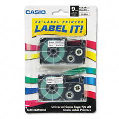 Casio 3/8in Black on Clear Label Tape (2/PK) (XR9X2S)
