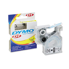 Dymo D1 Black on White Label Tape (1/2in x 23 Ft.) (45013)
