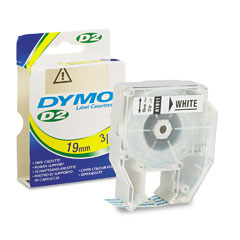 Dymo D2 3/4in White Tape Cassette (61911)