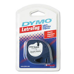 Dymo Pearl White Plastic LetraTag Tape (1/2in x 13 Ft.) (91331)
