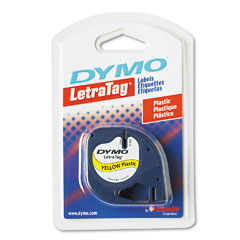 Dymo Hyper Yellow LetraTag Tape (1/2in x 13 Ft.) (91332)