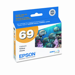 Epson NO. 69 Durabrite Ultra Yellow Inkjet (335 Page Yield) (Smudge Fade & Water Resistant) (T069420)