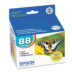 Epson NO. 88 DURABrite Inkjet Combo Pack (C/M/Y) (T088520)