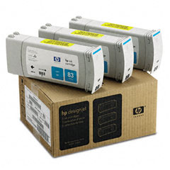 HP DesignJet 5000/5500 Cyan UV Inkjet (3/PK-680 ML) (NO. 83) (C5073A)