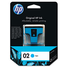 HP NO. 02 Cyan Inkjet With Vivera Ink (400 Page Yield) (C8771WN)