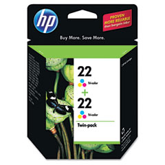HP NO. 22 Tricolor Photo Inkjet (2/PK-165 Page Yield) (CC580FN)