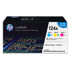 HP Color LaserJet 1600/2600 Toner Cartridge Combo Pack (C/M/Y-2000 Page Yield) (NO. 124A) (CE257A)