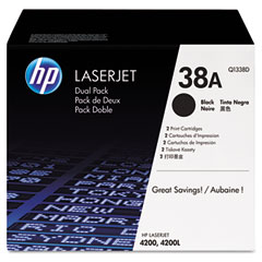 HP LaserJet 4200 Toner Cartridge (2/PK-12000 Page Yield) (NO. 38A) (Q1338A)