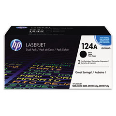 HP Color LaserJet 1600/2600 Black Toner Cartridge (2/PK-2500 Page Yield) (NO. 124A) (Q6000AD)